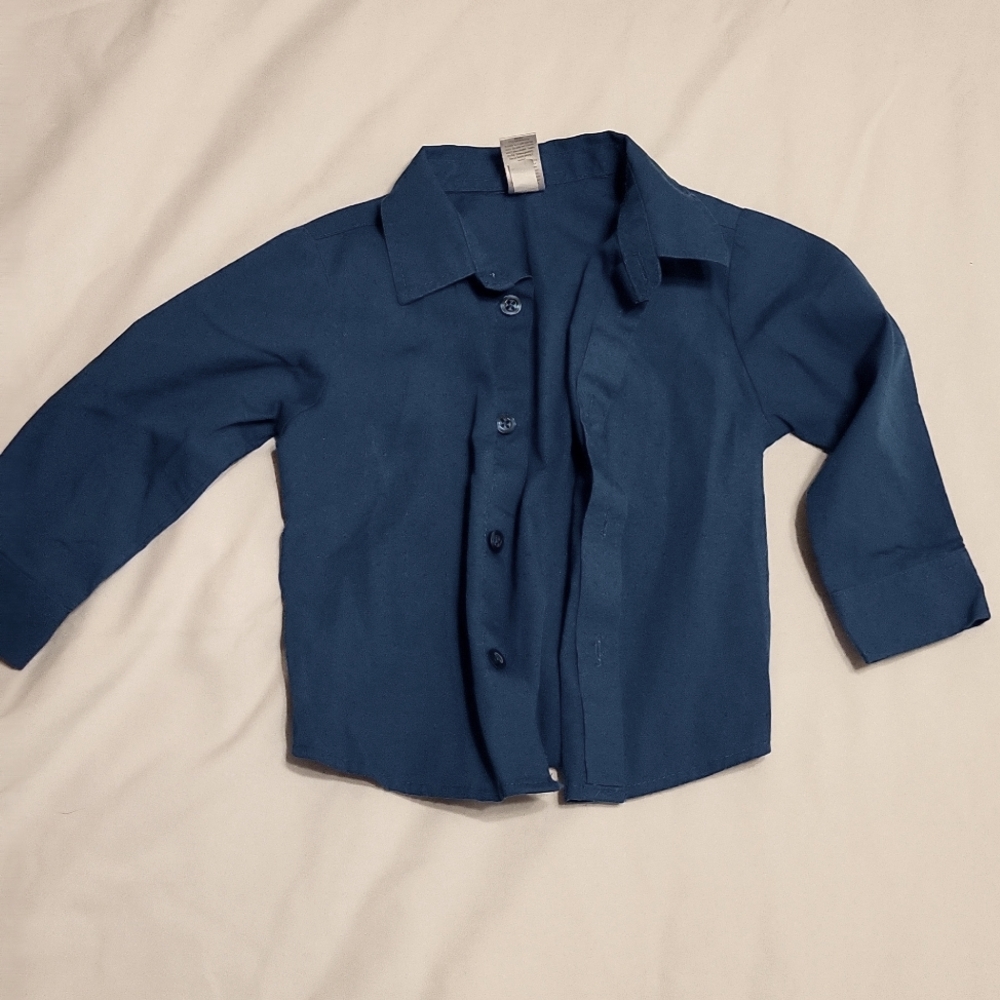 Toddler dress shirt, teal, size 18m